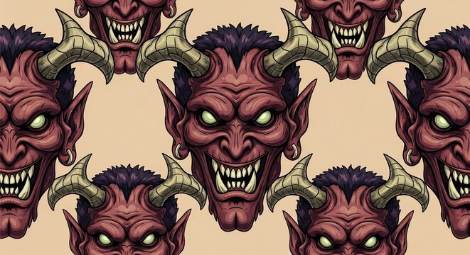 Crimson Grins: A Haunting Mosaic