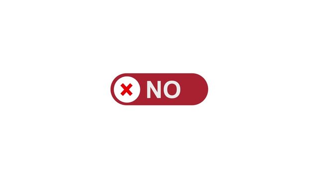 Yes no icon. On off switch vector set. Green yes icon. Red no icon. Green on sign set. Motion graphics of verified concept