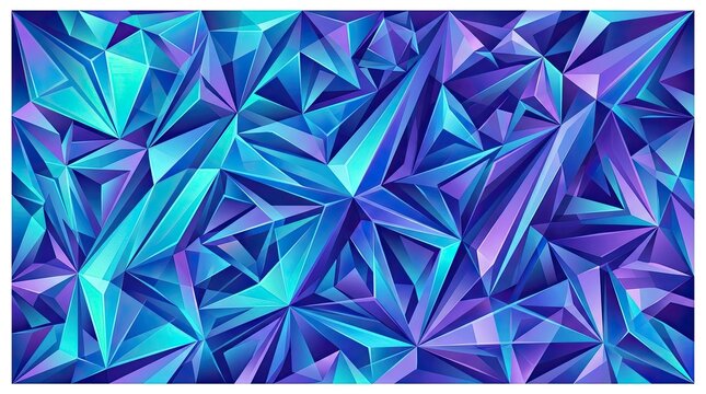 Abstract blue and purple crystalline geometric pattern background.