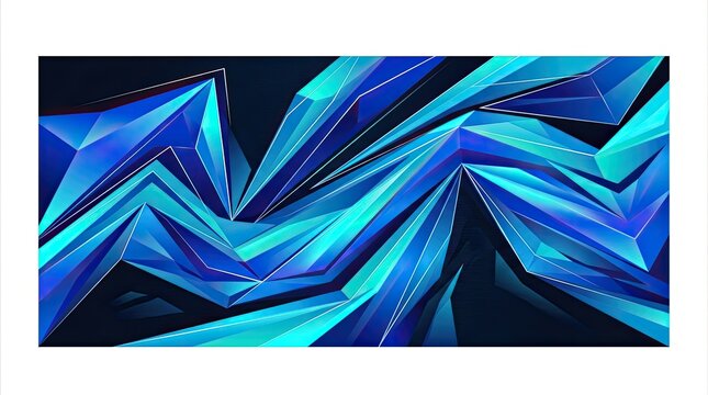 Abstract blue sharp crystalline geometric vector background.
