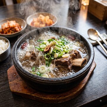 진한 뚝배기 갈비탕 - 한식 맛집 배달앱 메뉴판 배경