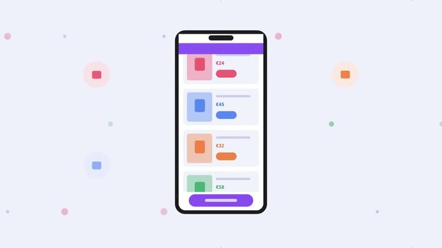 Lavend Mobile Shopping App Store Purchase Flat Design Loop