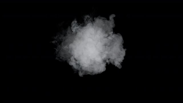Super Slow Motion Shot of Real Smoke Cloud Isolated on Black at 1000fps.