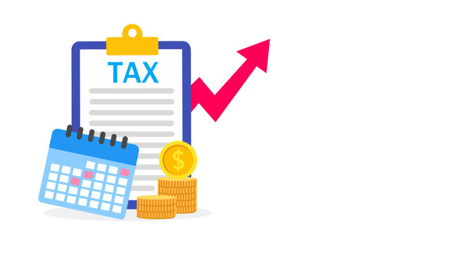 Online tax payment concept. Filling tax form
