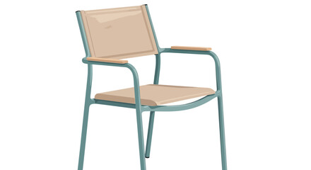 Fototapeta premium Modern Armchair with Teal Frame and Tan Seat for Indoor or Outdoor Use
