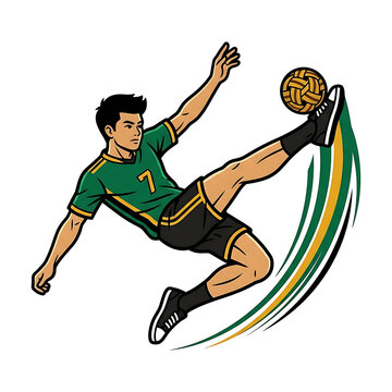 Asian Sports Games Sepak Takraw Vector Illustration