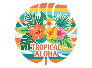 Tropical Aloha Floral Design Isolated © afgan