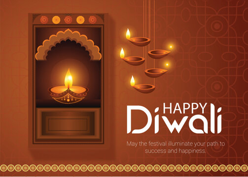 Happy Diwali Festival of Lights Illustration