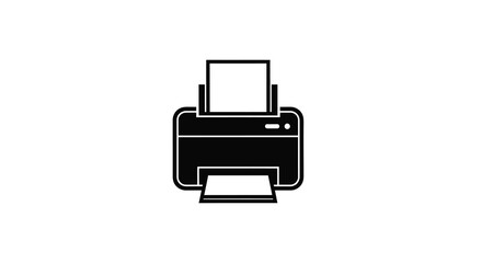 Fototapeta premium Printer Silhouette On White Background printing device