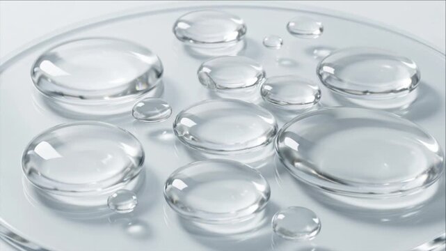 Cinematic macro liquid texture background of clear water droplet glass surface creates clean modern abstract science concept and clean hydration design focus smooth pattern and purity transparent