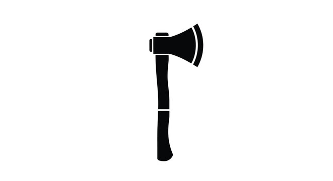 Hand axe silhouette against a white background