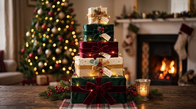 Christmas gift tower