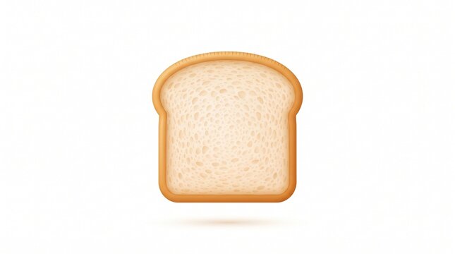 Realistic 3D isolated white sandwich bread slice graphic for bakery menu and food related digital design projects