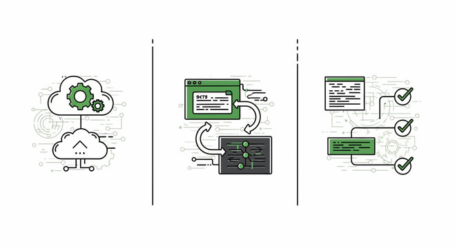 Web Dev Cloud Sync UI Design Coding Tech Workflow Task Tool Flat Icon