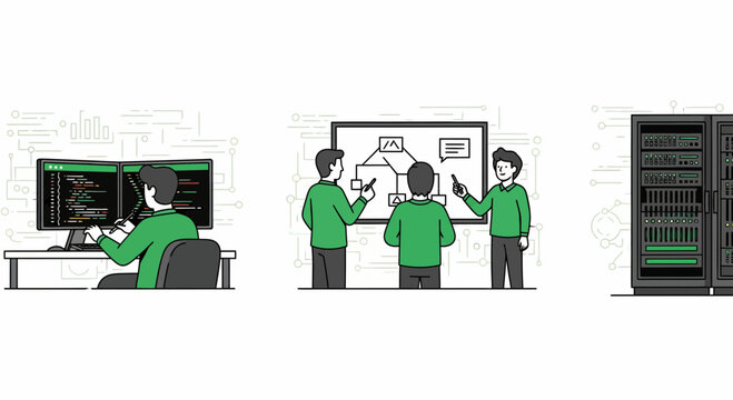 Web App Dev Team Work Plan Code Build Test Run Host Rack Data Site Flow