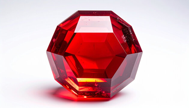 Close-up of a vibrant red beryl crystal