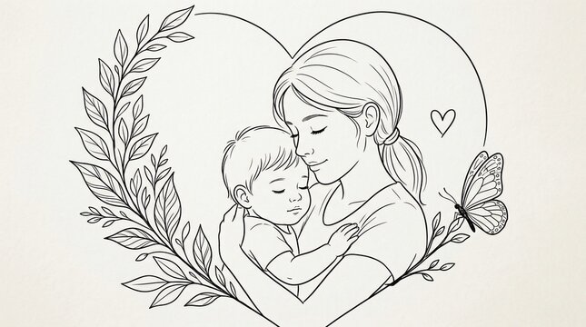 Mother holding baby