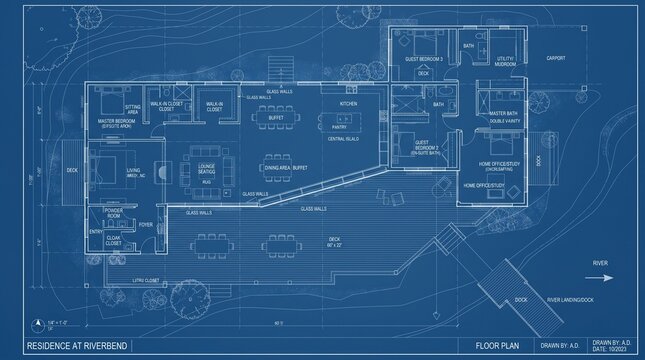 Modern house floor plan blueprint architectural design layout