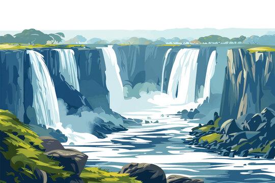 Victoria Falls on the Zambezi River in Africa
