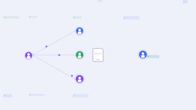 Lavend File Share Users Collaboration Flat Design Loop