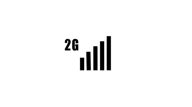 2 g mobile network signal strength animation, cellular connectivity status indicator for ui