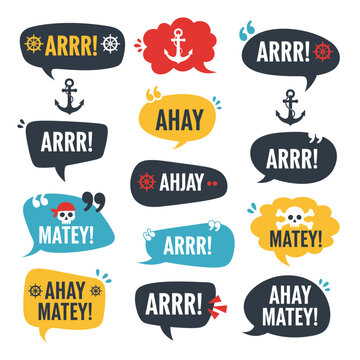 Fun Speech Bubbles and Labels for Talk Like a Pirate Day