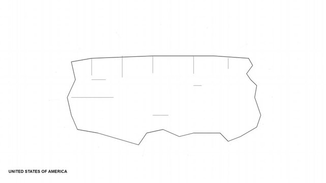 Minimalist Abstract United States Map with State Abbreviations