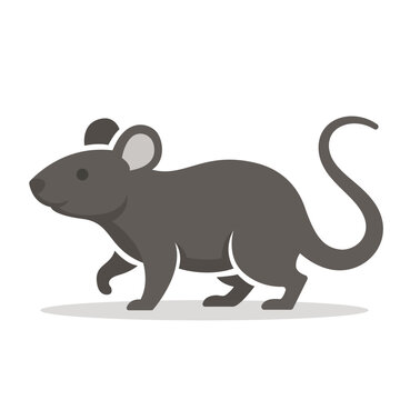 Rat Clipart Vector Flat Illustration Logo Icon Design