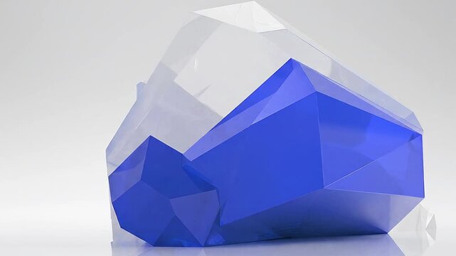lose-up of slow rotate blue diamond. Loopable, beautiful background crystal background. High quality loopable background. Rotate crystals in the space