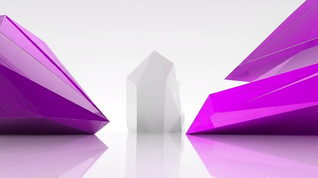  Purple Loopable crystal glass. Abstract background. igh quality loopable background. Rotate glass in the space