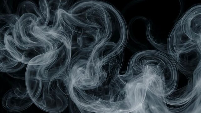Close-up of swirling smoke patterns in dark background