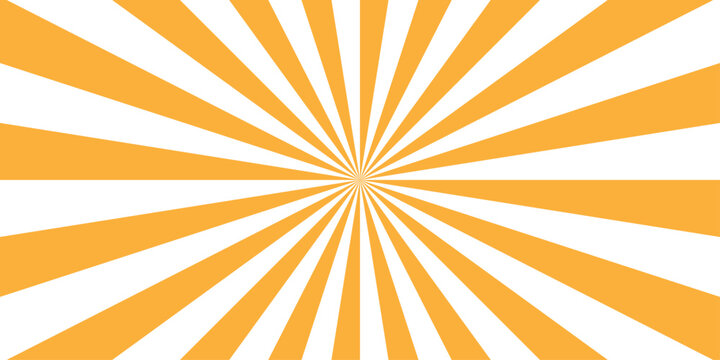 Radial motion lines forming a dramatic burst. Vector sunray stripe background. Light sunburst glowing background. Retro comic gradient background texture overlay. Vector illustration pattern beam rays