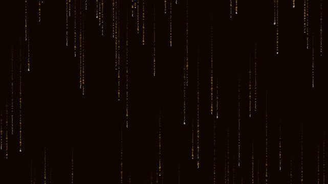 Amber Gold Retro Symbol Digital Rain - 4K Cyber Matrix Code Motion Background