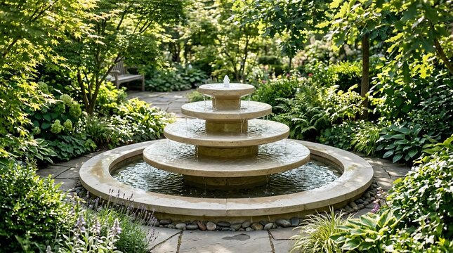Tiered garden fountain