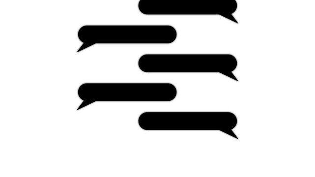 Animated chat bubbles loop, social media messaging concept, minimalist communication