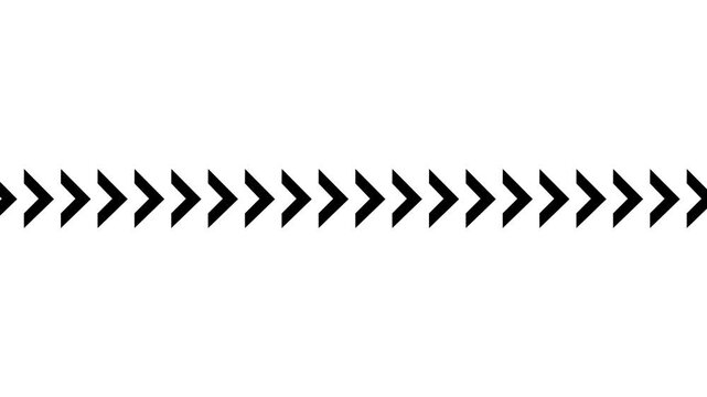 Black chevron arrow horizontal text divider line loop, elegant repetitive pattern paragraph break symbol, isolated layout graphic asset on white background 4k.