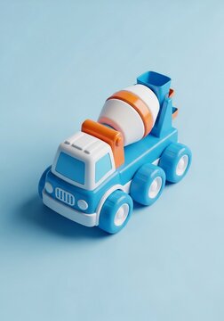 Tiny Titan: A Playful Concrete Mixer Rises