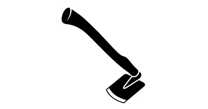 Long handle agricultural hoe tool icon vector illustration