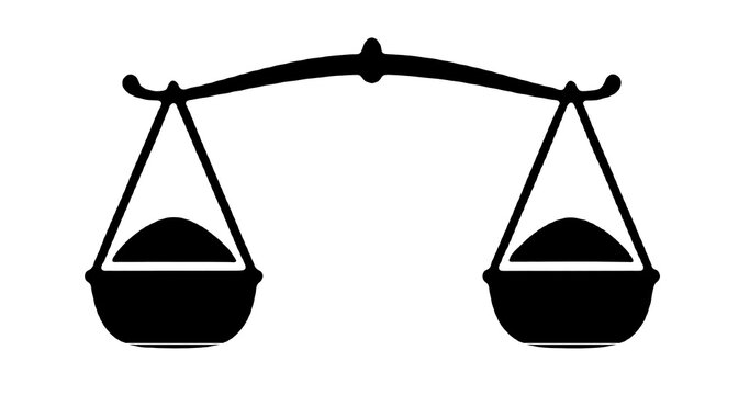 Traditional shoulder carrying pole balance scale icon vector illustration