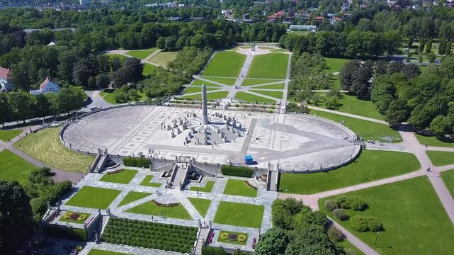 Vigeland park aerial view in Oslo