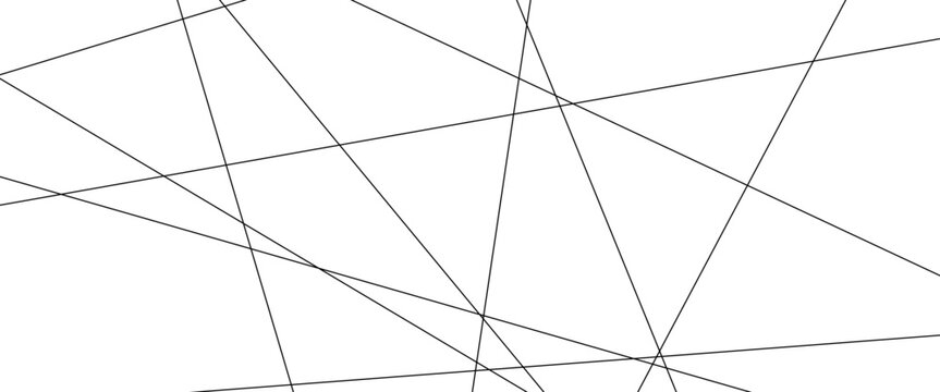 Minimalist geometric line pattern, abstract black and white vector background with intersecting straight lines, modern architectural wireframe texture for web design and corporate branding