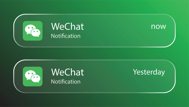 WeChat Notification Interface in Liquid Glass Style, Editorial Use Only