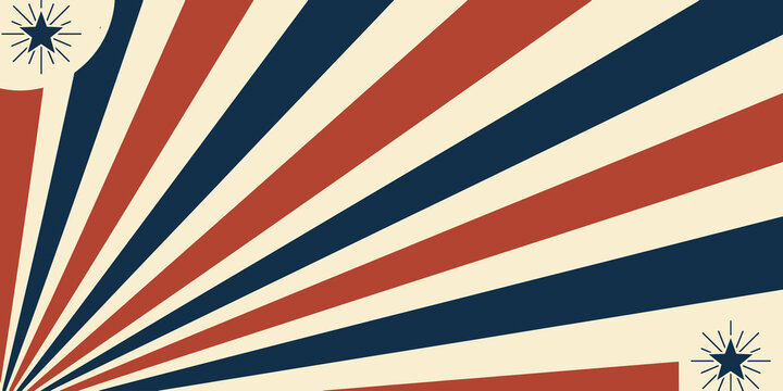 Vintage Sunburst Background with Stars for Labor Day&mdash;Ideal for Patriotic Poster and Retro Celebration Design