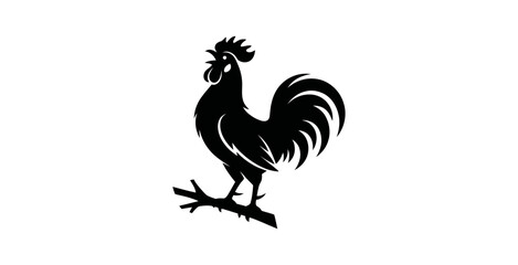 Minimalist Rooster Silhouette Vector © Arus LMH