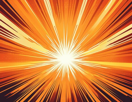 radiant orange comic explosion starburst background
