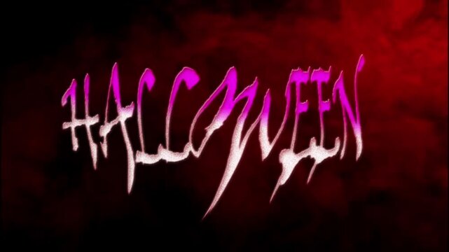 Halloween Text Animation with Drips on Red Smoke Background