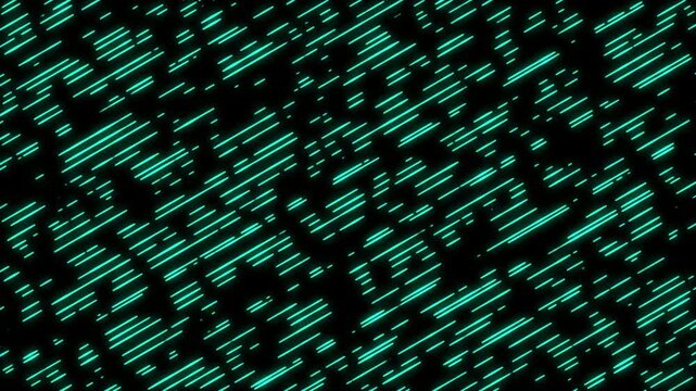 Abstract Green Digital Data Streams on Black Background - Cyber Technology and Big Data Concept