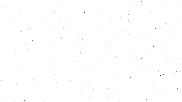 Black dust particles and scratches overlay on white background