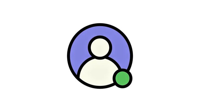 Minimalist user profile avatar icon with a green online active status indicator dot on a white background