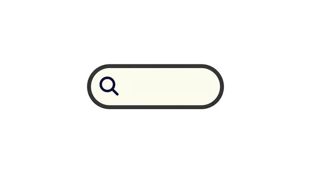 Minimalist search bar icon with a magnifying glass inside a rounded pill shape on a plain white background
